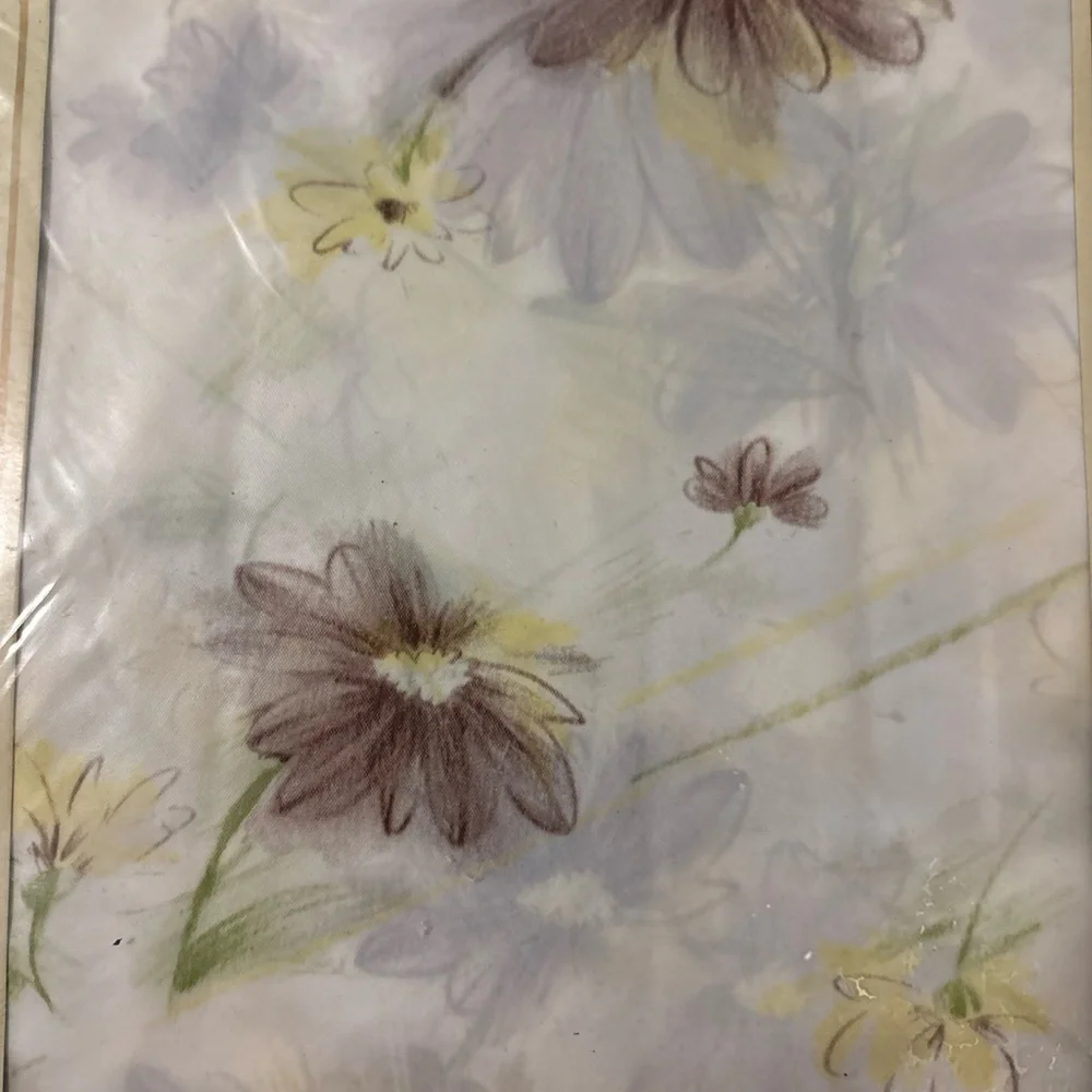 VTG 2004 Better Home Shower Curtain & Hooks Set Floral Daisy Waterproof 70x72